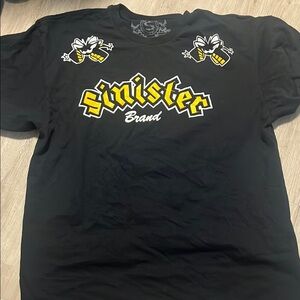 Sinister Brand Anderson Silva Black and Yellow Graphic Tee- never worn